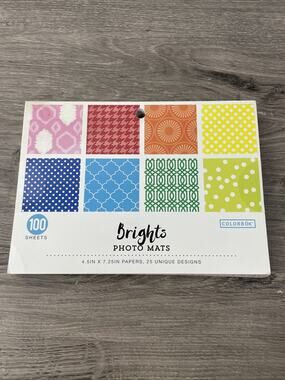 Brights Photo Mats 4.5 in X 7.25 in 100 Sheets Paper Pad, Multicolor 25 Unique D